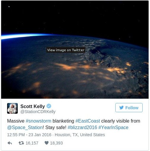 Αστροναύτης τουιτάρει την καταιγίδα Jonas από το διάστημα [εικόνες] | iefimerida.gr 0