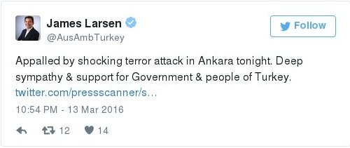 Παρ' ολίγον θύμα της τρομοκρατικής επίθεσης ο Αυστραλός πρεσβευτής στην Αγκυρα -Ηταν 20 μέτρα μακριά [εικόνες] | iefimerida.gr 1