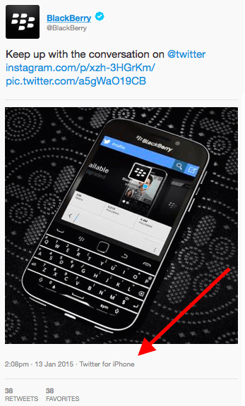 Απίθανη γκάφα της BlackBerry -Εκανε tweet από iPhone! [εικόνα] | iefimerida.gr 0