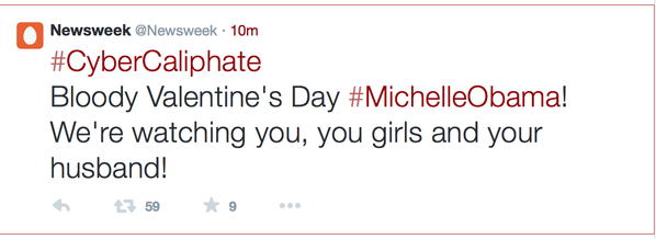 Τζιχαντιστές χάκερ απειλούν ΗΠΑ και Μισέλ Ομπάμα μέσω του twitter του περιοδικού Newsweek [εικόνες] | iefimerida.gr 0