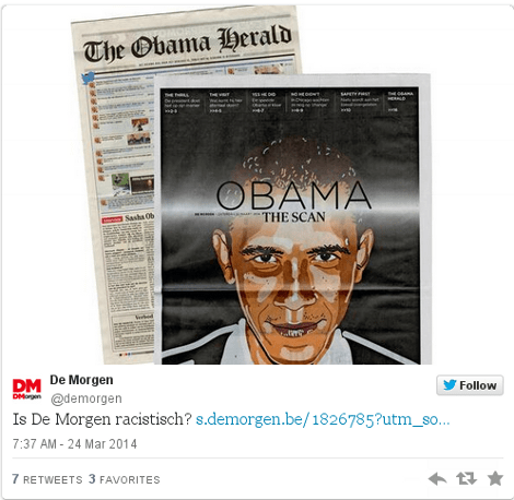 Ρατσιστική απρέπεια από την εφημερίδα De Morgen: Παρουσίασαν το ζεύγος Ομπάμα ως πιθηκάνθρωπους [εικόνες] | iefimerida.gr 2