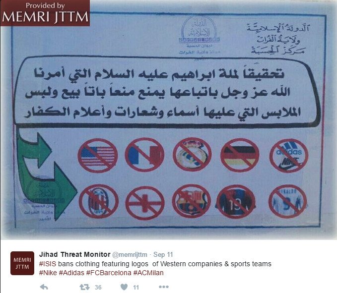 Απειλές του ISIS: 80 βουρδουλιές σε όποιον φορά φανέλες Μέσι-Ρονάλντο και διάσημων ομάδων [εικόνες] | iefimerida.gr 0