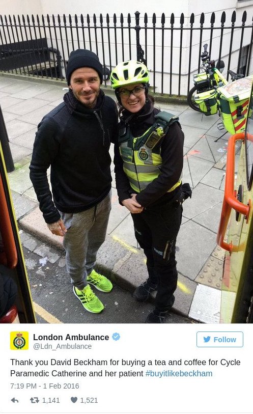 Οταν ο Μπέκαμ μοίρασε καφέ στο δρόμο [εικόνες] | iefimerida.gr 1