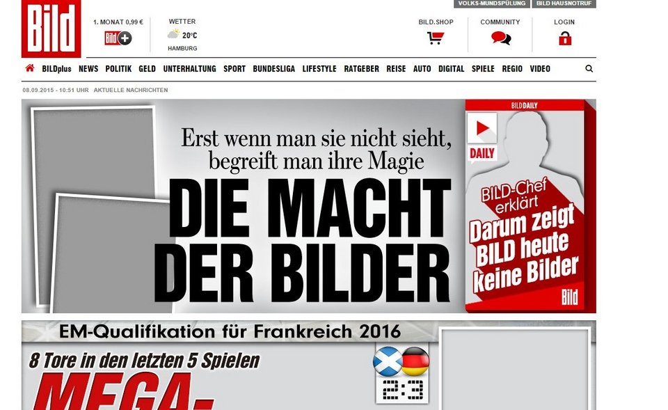 Η Bild σήμερα χωρίς φωτογραφίες εξαιτίας του νεκρού Αϊλάν [εικόνα] | iefimerida.gr 1