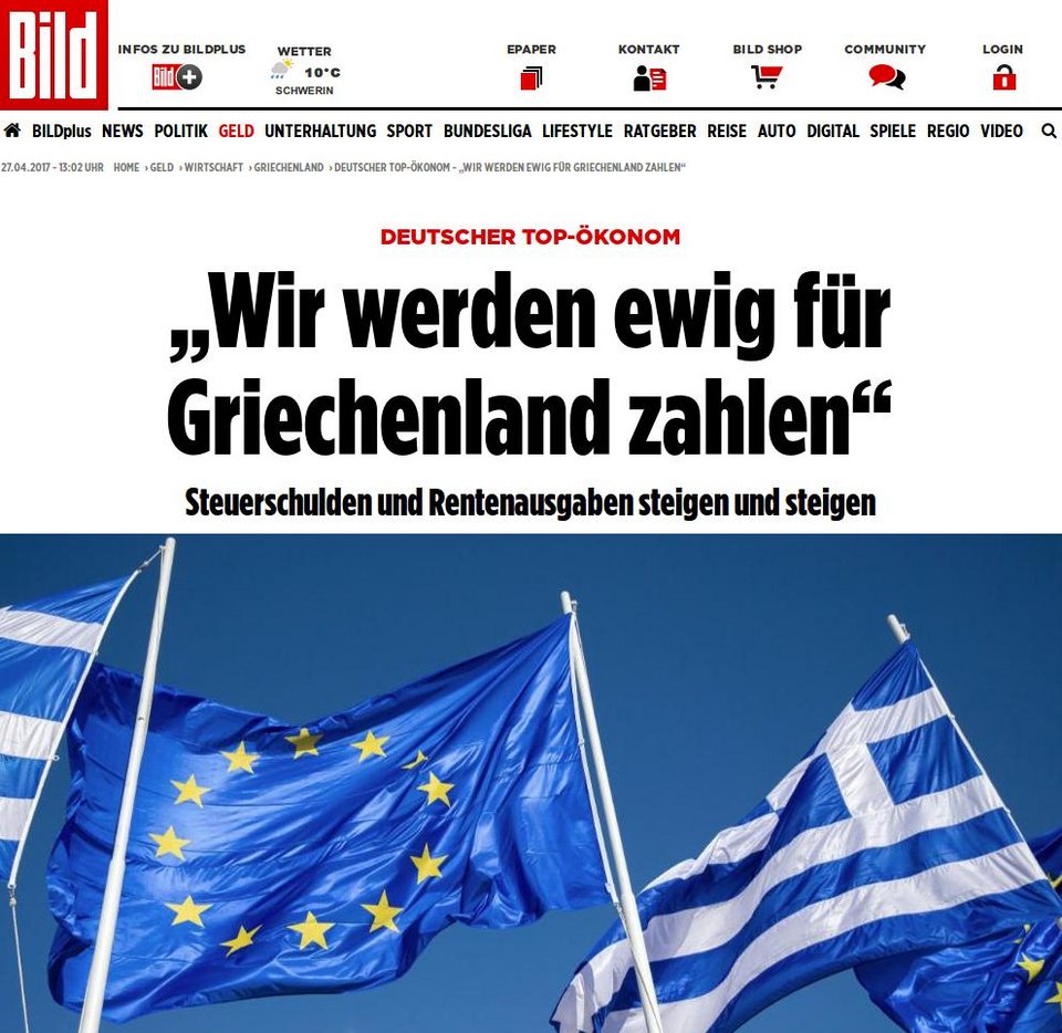 «Θα πληρώνουμε αιώνια για την Ελλάδα» λέει Γερμανός οικονομολόγος στη Bild | iefimerida.gr 0