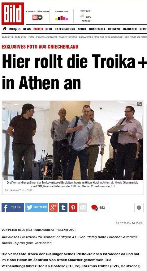 Bild: Η Τρόικα είναι το δωράκι στον Τσίπρα για τα γενέθλιά του | iefimerida.gr 0