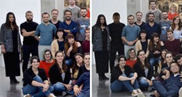 Μέχρι και το πρόσωπο ενός φοιτητή έκοψαν από την φωτογραφία και το αντικατέστησαν με αυτό ενός μαύρου μαθητή