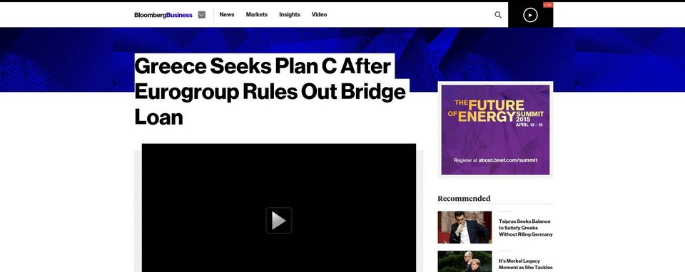 Bloomberg: Η Ελλάδα ψάχνει τώρα ένα Σχέδιο Γ' μετά το «όχι» του Eurogroup | iefimerida.gr 0