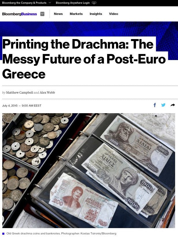 Bloomberg: Με χαοτικό τρόπο η επιστροφή στη δραχμή -Ποια τα σημαντικότερα εμπόδια | iefimerida.gr 0
