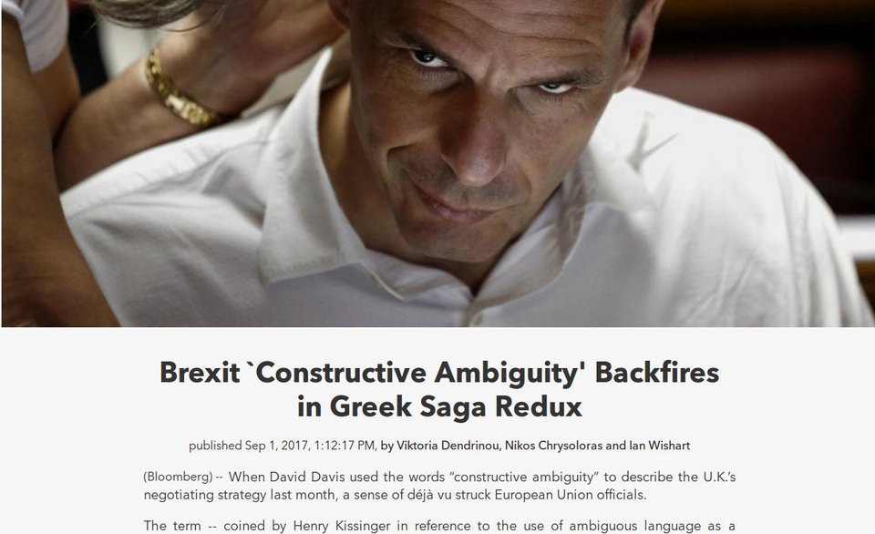 Bloomberg: Στο Brexit επαναλαμβάνεται η «δημιουργική ασάφεια» Βαρουφάκη και του ελληνικού δράματος | iefimerida.gr 0