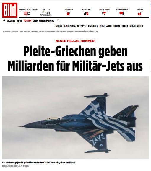 Bild: Δίνουμε χρήματα στην Ελλάδα και αυτοί αγοράζουν αεροπλάνα | iefimerida.gr 0