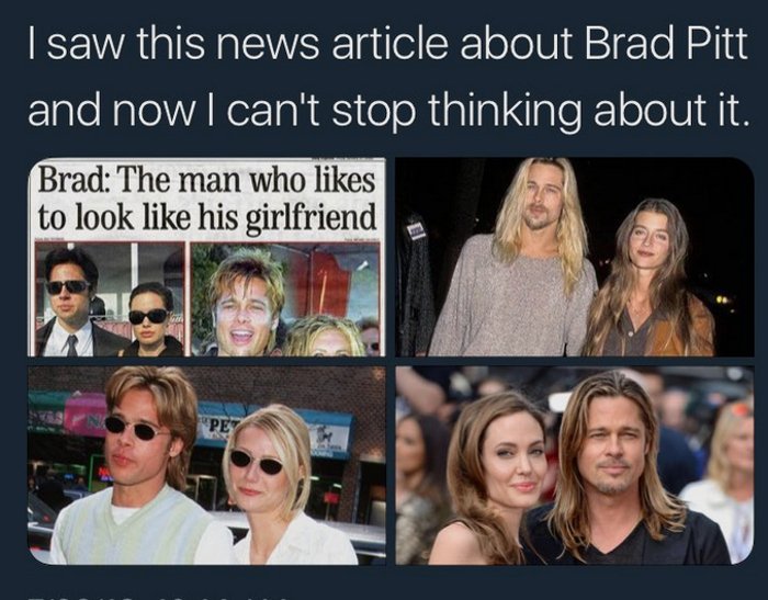 Ο Μπραντ Πιτ ντυνόταν και χτενιζόταν όπως Τζολί, Ανιστον και Πάλτροου- Οι απίστευτες ομοιότητες [εικόνες] | iefimerida.gr 6