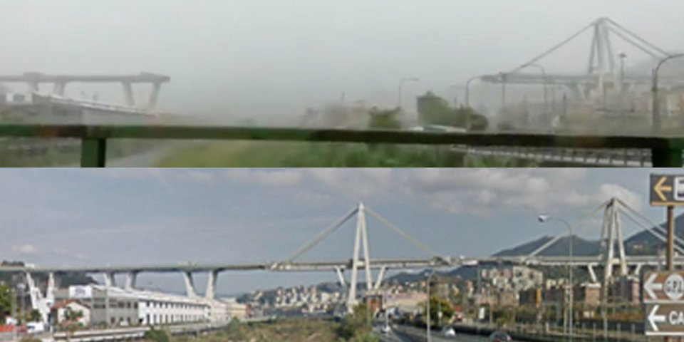 Η γέφυρα στη Γένοβα πριν και μετά την κατάρρευση [εικόνα] | iefimerida.gr 0