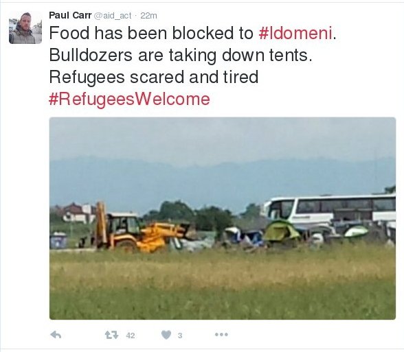 Οι μπουλντόζες μπήκαν στην Ειδομένη -Ξηλώνουν τις σκηνές των προσφύγων [εικόνες]  | iefimerida.gr 1