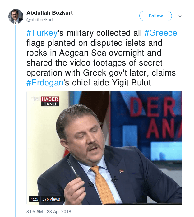 Σύμβουλος Ερντογάν: Μαζέψαμε όλες τις ελληνικές σημαίες από τις βραχονησίδες -Στείλαμε βίντεο στην Αθήνα | iefimerida.gr 1