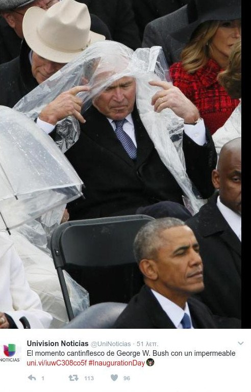 Ο γκαφατζής Τζωρτζ Μπους -Δεν μπορούσε να φορέσει το αδιάβροχο  [εικόνες] | iefimerida.gr 0