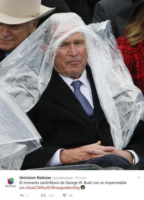 Ο γκαφατζής Τζωρτζ Μπους -Δεν μπορούσε να φορέσει το αδιάβροχο  [εικόνες] | iefimerida.gr 1