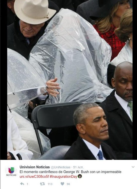 Ο γκαφατζής Τζωρτζ Μπους -Δεν μπορούσε να φορέσει το αδιάβροχο  [εικόνες] | iefimerida.gr 2