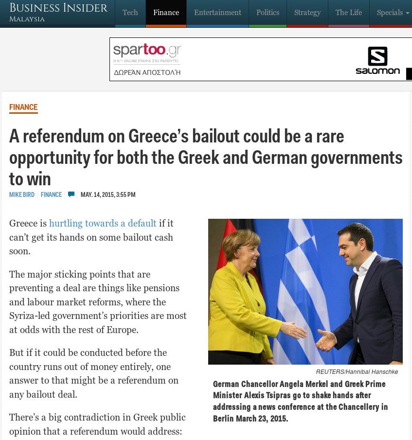 Business Insider: Καλό το δημοψήφισμα, θα ξεκαθαρίσουν οι Ελληνες | iefimerida.gr 0