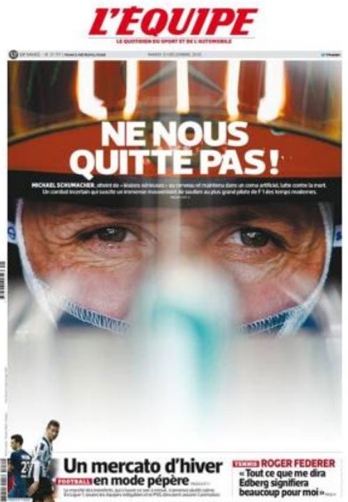 Το σπαρακτικό πρωτοσέλιδο της L'Equipe για τον Σουμάχερ [εικόνα] | iefimerida.gr 0