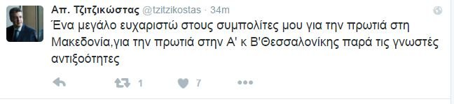 Τζιτζικώστας: Ευχαριστώ για την πρωτιά στη Μακεδονία παρά τις γνωστές αντιξοότητες | iefimerida.gr 0