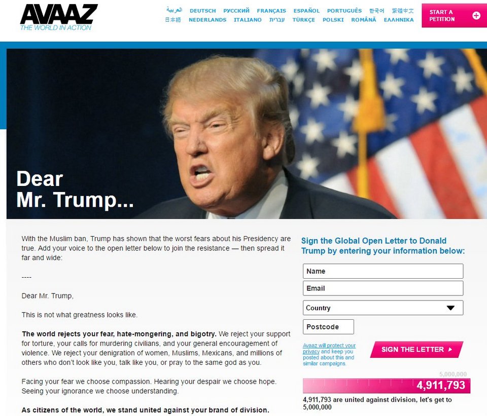 Πέντε εκατ. άνθρωποι σηκώνουν τείχος στον Τραμπ -Υπέγραψαν κατά των πολιτικών του [εικόνα]  | iefimerida.gr 0