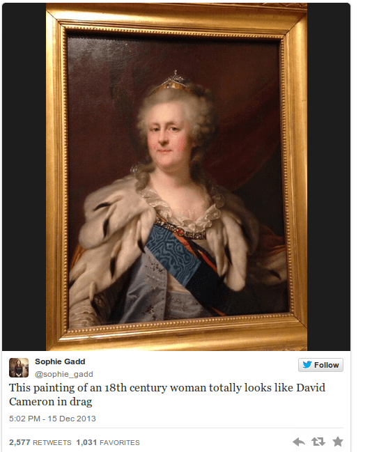 Η φωτογραφία του Κάμερον που έγινε viral- Ο Βρετανός πρωθυπουργός μοιάζει με τη ... Βασίλισσα Αικατερίνη [εικόνα] | iefimerida.gr 1