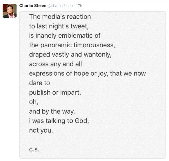 Ο Τσάρλι Σιν ζητάει από τον Θεό ο επόμενος που θα πεθάνει να είναι ο Τραμπ [εικόνα] | iefimerida.gr 1