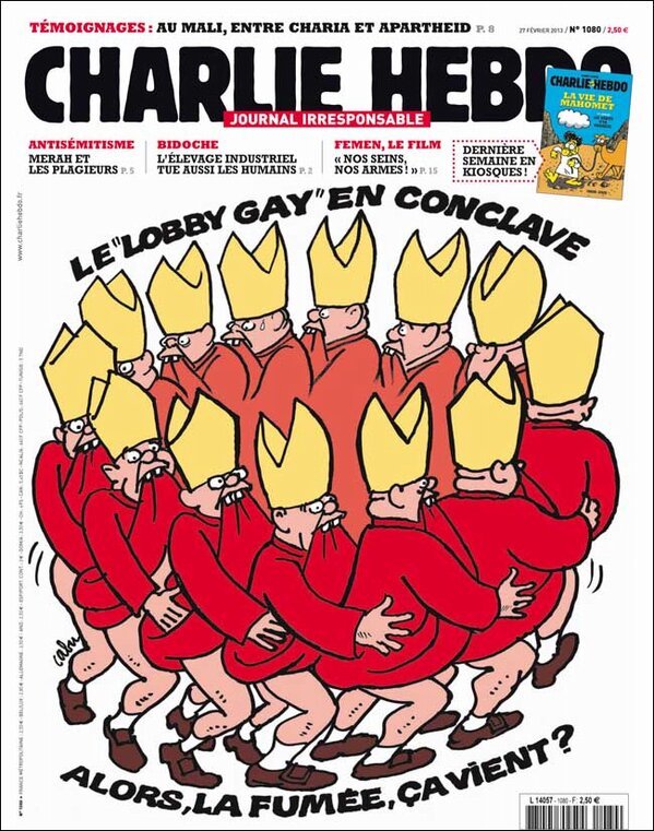 Πρόκληση από το Charlie Hebdo: Το λόμπι των γκέι σε κονκλάβιο για τον Πάπα [φωτό] | iefimerida.gr 0