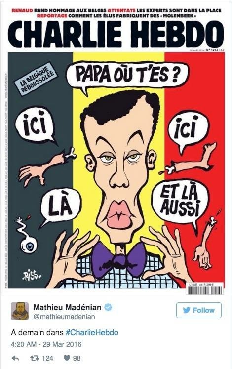H νέα βλακεία του σατιρικού Charlie Hebdo: Κοροϊδεύει τα θύματα στο Βέλγιο [εικόνες] | iefimerida.gr 0