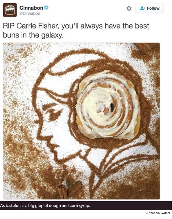 Εταιρεία με μπισκότα κανέλας απολογείται γιατί τρόλαρε τον θάνατο της Κάρι Φίσερ [εικόνες] | iefimerida.gr 0