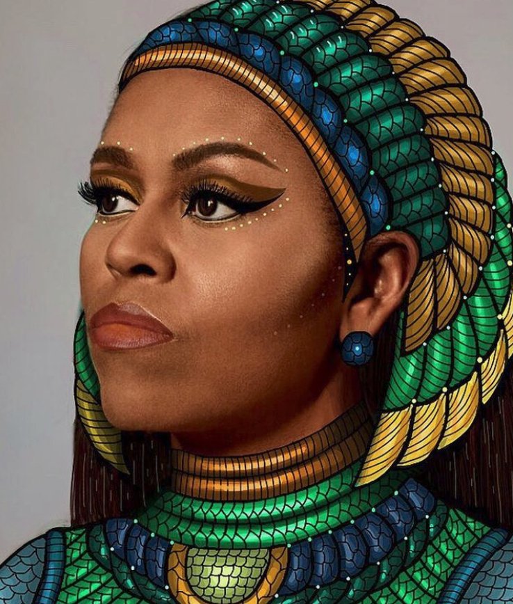 Σάλος στα social media για την τοιχογραφία της Μισέλ Ομπάμα ως... Κλεοπάτρας [εικόνες] | iefimerida.gr 0