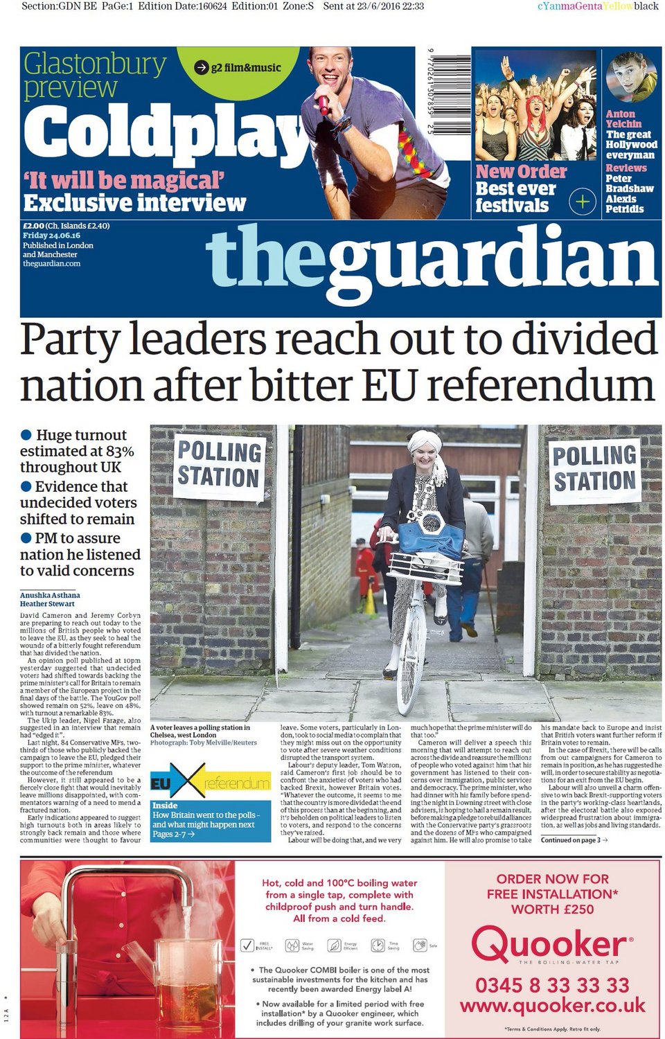 Τα Βρετανικά πρωτοσέλιδα «φωτογραφίζουν» την νίκη του Bremain [εικόνες] | iefimerida.gr 0