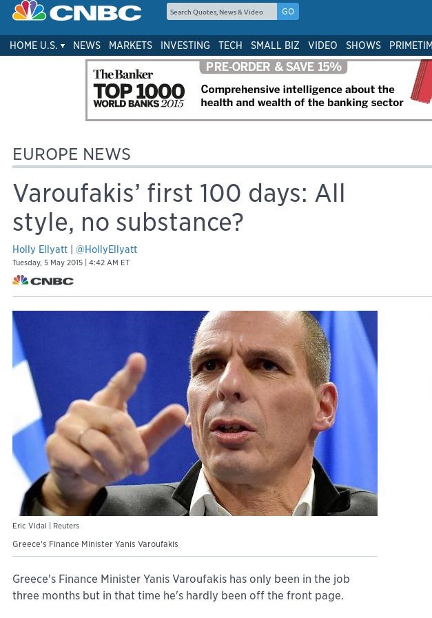 CNBC: 100 μέρες Βαρουφάκη –Μόνο στιλ, καθόλου ουσία [εικόνες] | iefimerida.gr 0