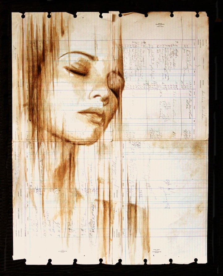 Απίστευτης αισθητικής πορτραίτα από χυμένο καφέ και μελάνι [εικόνες] | iefimerida.gr 2