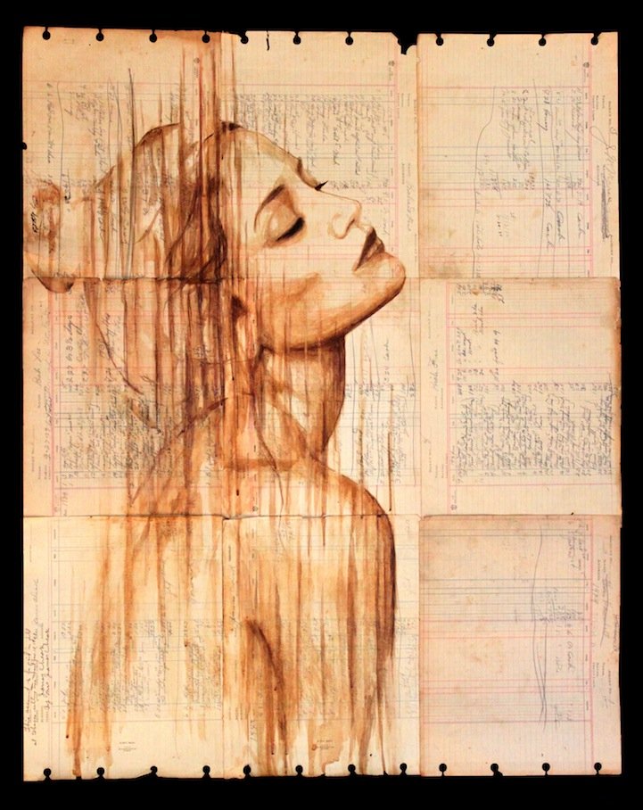 Απίστευτης αισθητικής πορτραίτα από χυμένο καφέ και μελάνι [εικόνες] | iefimerida.gr 0