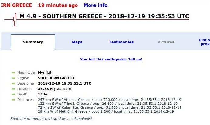 Σεισμός 4,5 Ρίχτερ ταρακούνησε τη Μεσσηνία | iefimerida.gr 1