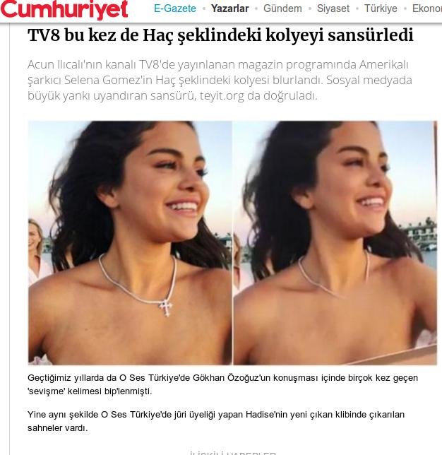 Toυρκικό δίκτυο λογοκρίνει φωτογραφία της Selena Gomez - Επειδή φορούσε σταυρό! | iefimerida.gr 0