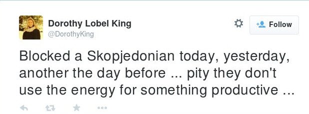 Σκοπιανοί τα έβαλαν με την Ντόροθι Κινγκ στο Twitter -Την αποκαλούν «Ελληνίδα πόρνη» και την απειλούν [εικόνες] | iefimerida.gr 2