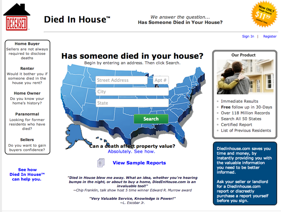 Ανατριχιαστικό: Σάιτ αποκαλύπτει αν έχει πεθάνει κάποιος στο σπίτι που ζείτε [εικόνα] | iefimerida.gr 0