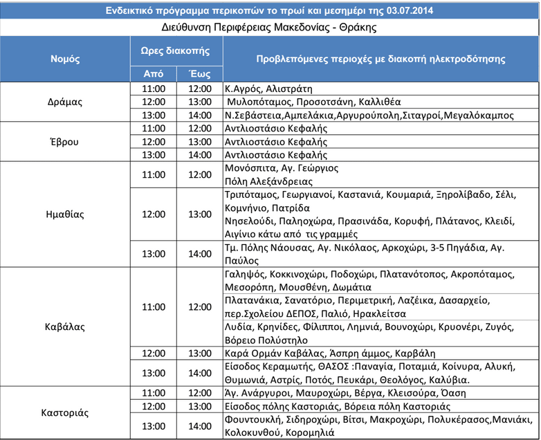 Πού και πότε θα γίνουν διακοπές ρεύματος σε Αθήνα και επαρχία [λίστα] | iefimerida.gr 2