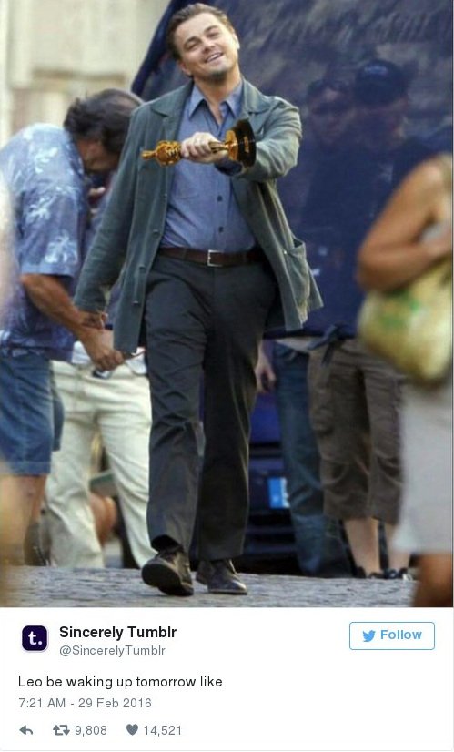 Οσκαρ 2016: Εσπασε το Ιντερνετ με τη νίκη του Ντι Κάπριο -Το πήρε με την 6η [εικόνες & gif] | iefimerida.gr 4