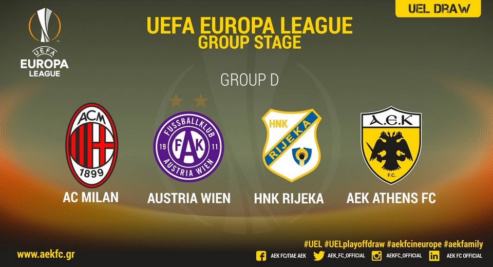 Εuropa League: Η ΑΕΚ με Μίλαν, Αούστρια Βιέννης και Ριέκα στον όμιλο | iefimerida.gr 1