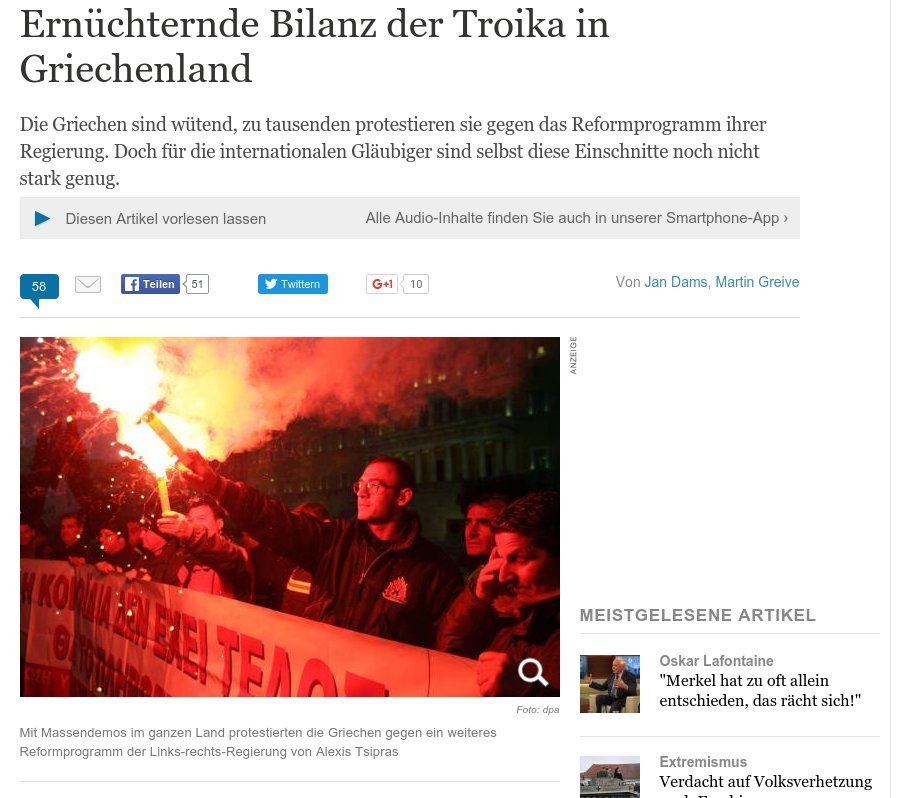 Die Welt: Απογοητευμένη η Τρόικα από την Ελλάδα -Το ΔΝΤ κρατά σκληρή στάση για τις συντάξεις | iefimerida.gr 0