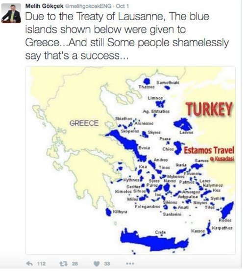 Ο δήμαρχος Αγκυρας θέλει όλο το Αιγαίο -Ο χάρτης με τα νησιά που είχε βάλει στο Τwitter [εικόνες] | iefimerida.gr 1