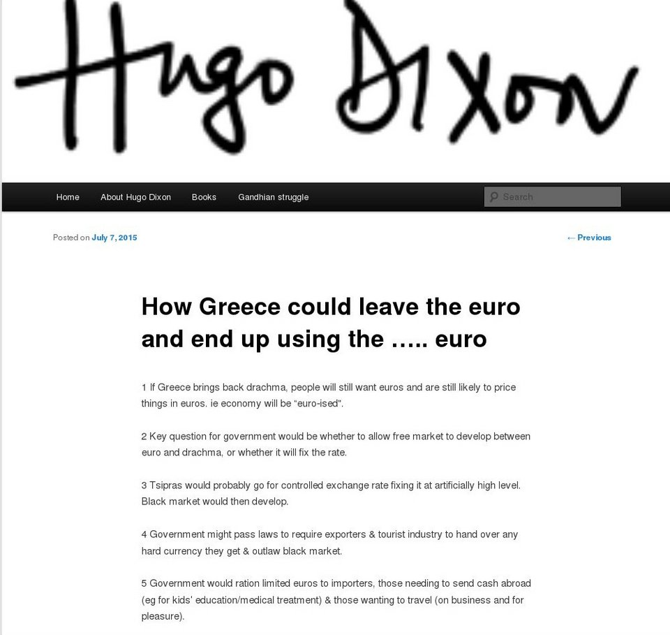 Χιούγκο Ντίξον: Πώς η Ελλάδα θα μπορούσε να αφήσει το ευρώ και να καταλήξει με... ευρώ | iefimerida.gr 1