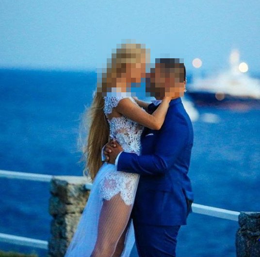 Φωτογραφία από τον γάμο χλιδής του ζευγαριού στη Μύκονο