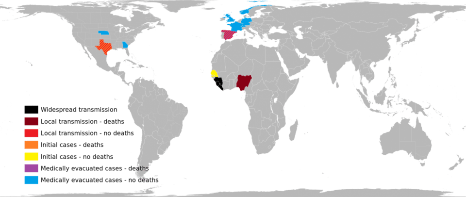 Ποιες χώρες κινδυνεύουν να δεχθούν επίθεση του Εμπολα το επόμενο διάστημα -Τι λένε οι ειδικοί για την Ελλάδα [χάρτης & διάγραμμα] | iefimerida.gr 0