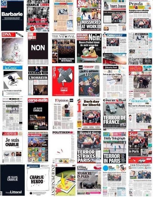 Παγκόσμια κατακραυγή για το μακελειό στο Παρίσι από τον διεθνή Τύπο -Πρωτοσέλιδα αφιερωμένα στο Charlie Hebdo [εικόνες]  | iefimerida.gr 1