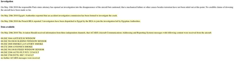 EgyptAir: Καπνός στο μοιραίο αεροσκάφος πριν συντριβεί; - Νέα στοιχεία [έγγραφο] | iefimerida.gr 0